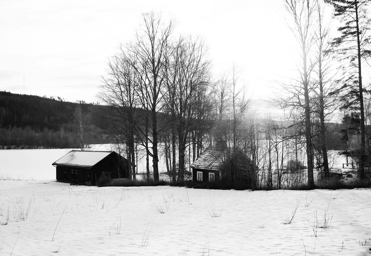country home under the snow